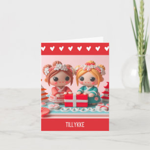 Tillykke, dänischer Glückwunsch zum Geburtstag Karte