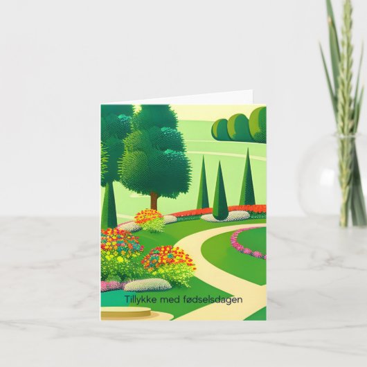 Tillykke med fødselsdagen, dänischer Geburtstag Karte (Vorderseite)