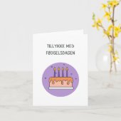 Tillykke med fødselsdagen, dänischer Geburtstag Karte (Gelbe Blume)