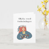 Tillykke med fødselsdagen, dänischer Geburtstag Karte (Gelbe Blume)
