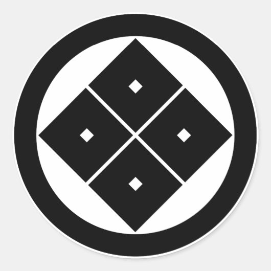 Tilted four-square-eyes in circle runder aufkleber (Vorderseite)