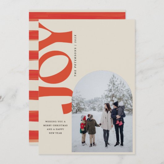 Tilted Joy Feiertagskarte (Vorne/Hinten)