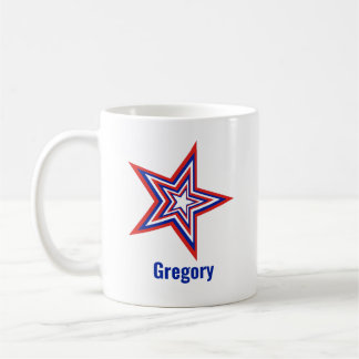 Tilted Red White and Blue Patriotic USA Star Kaffeetasse