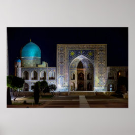 Tilya-Kori Madrasah am Registan-Platz - Samarkand Poster