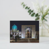 Tilya-Kori Madrasah am Registan-Platz - Samarkand Postkarte (Stehend Vorderseite)
