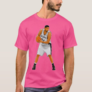 Tim Duncan 21 hält den Ball T-Shirt