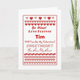 Tim Happy Valentine's Day Hearts Hearts Hearts Feiertagskarte