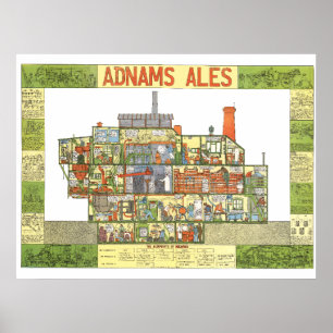Tim Hunkins Adnams Brewery Poster