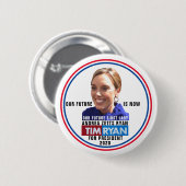 Tim Ryan für Präsident — Andrea für First Lady Button (Vorne & Hinten)