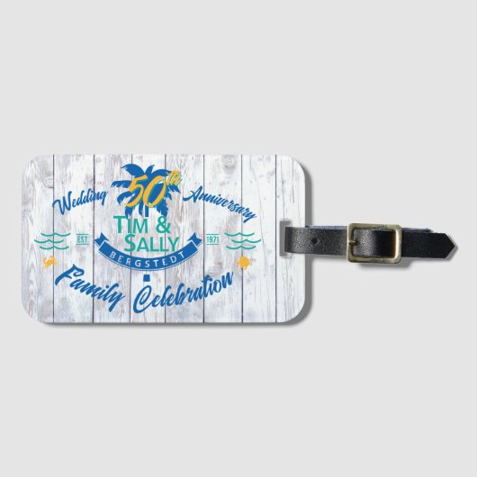 Tim & Sally's 50. Gepäckmarke Gepäckanhänger (Vorderseite (Horizontal))