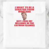 Tim versteckt seine Millionen auf den Kaimaninseln Quadratischer Aufkleber (Tasche)