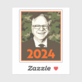 Tim Walz 2024 Hoffnung in Camouflage Aufkleber (Blatt)