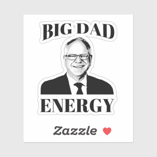 Tim Walz Big Vater Energy Aufkleber (Blatt)