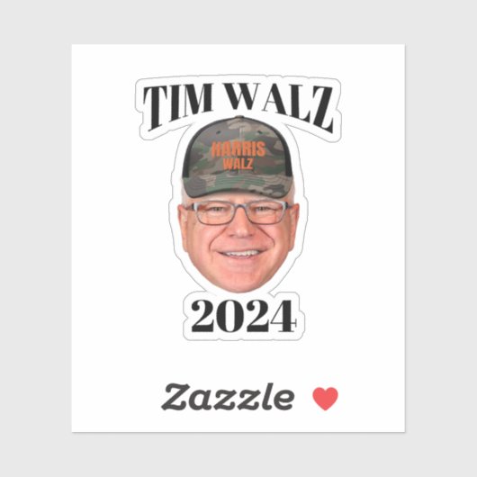 Tim Walz Camouflage Hat Aufkleber (Blatt)