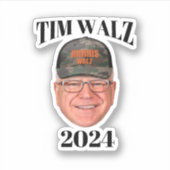 Tim Walz Camouflage Hat Aufkleber (Vorderseite)