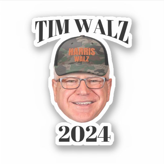 Tim Walz Camouflage Hat Aufkleber (Vorderseite)