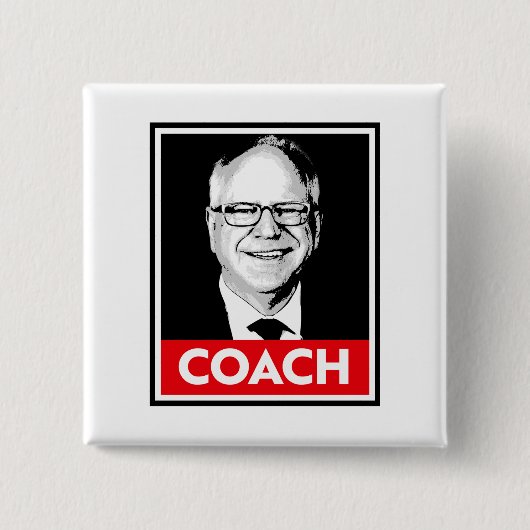 Tim Walz COACH Button (Vorderseite)
