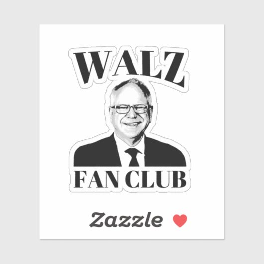 Tim Walz Fan Club Aufkleber (Blatt)