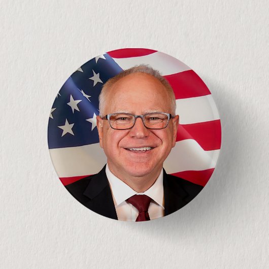 Tim Walz für Amerika Button (Vorderseite)