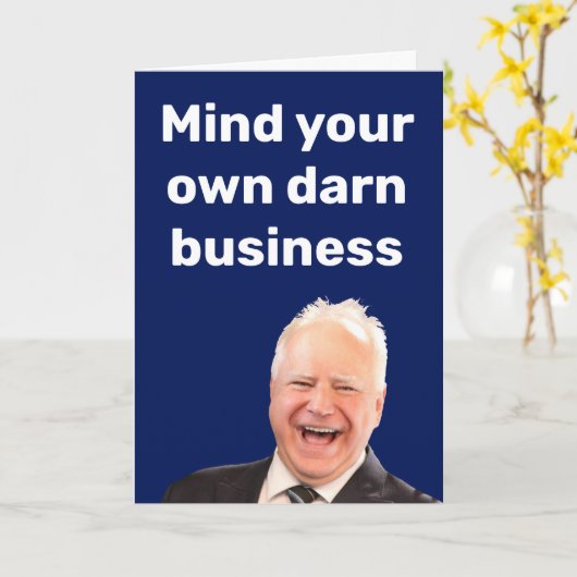 Tim Walz für sich Karte (Gelbe Blume)