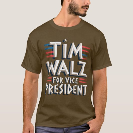 TIM WALZ FÜR VP T - Shirt der Männer (Vorderseite)