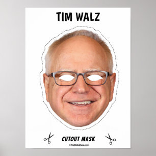 Tim Walz Halloween Mask Poster