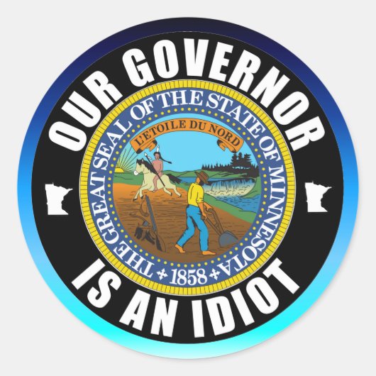 Tim Walz ist ein Idiot Runder Aufkleber (Vorderseite)