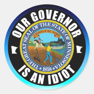 Tim Walz ist ein Idiot Runder Aufkleber