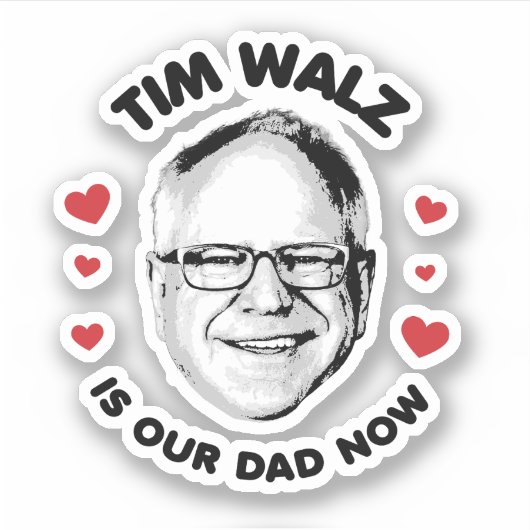 Tim Walz ist jetzt unser Vater Aufkleber (Vorderseite)