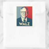Tim Walz Quadratischer Aufkleber (Tasche)