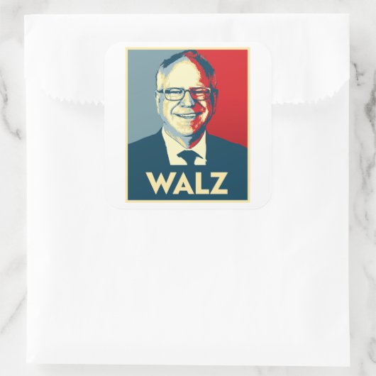 Tim Walz Quadratischer Aufkleber (Tasche)