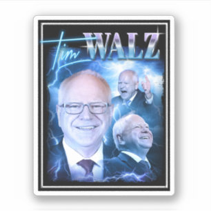 Tim Walz Retro 90er Aufkleber