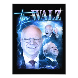Tim Walz Retro 90er Fotodruck
