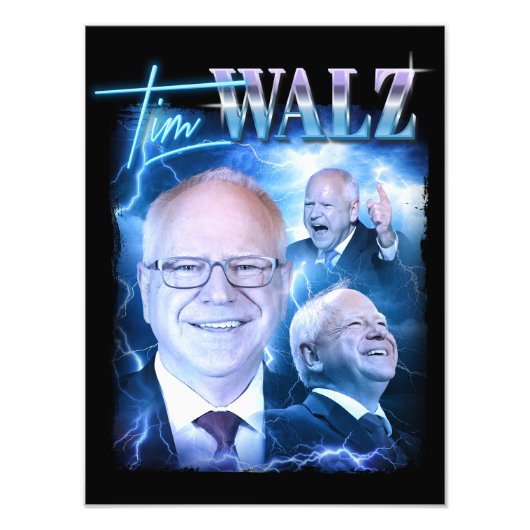 Tim Walz Retro 90er Fotodruck (Vorne)
