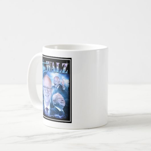 Tim Walz Retro 90er Kaffeetasse (Vorderseite Links)