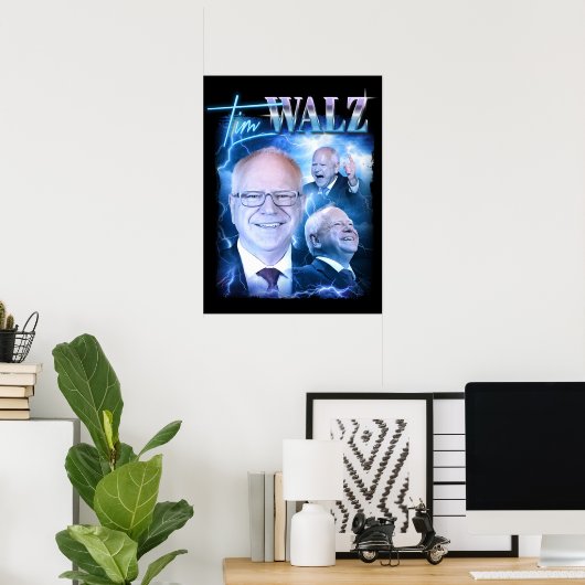 Tim Walz Retro 90er Poster (Heimbüro)