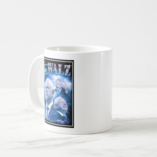 Tim Walz Retro 90er Stil Kaffeetasse (Vorderseite Links)