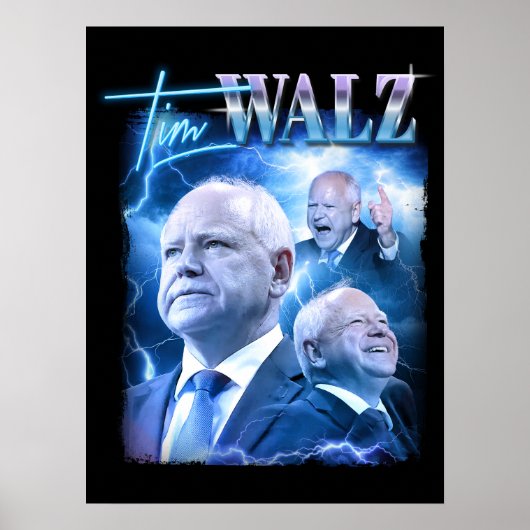 Tim Walz Retro 90er Stil Poster (Vorne)