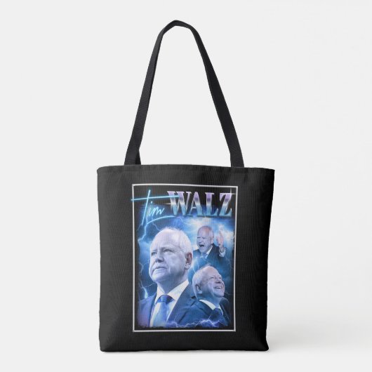 Tim Walz Retro 90er Stil Tasche (Rückseite)