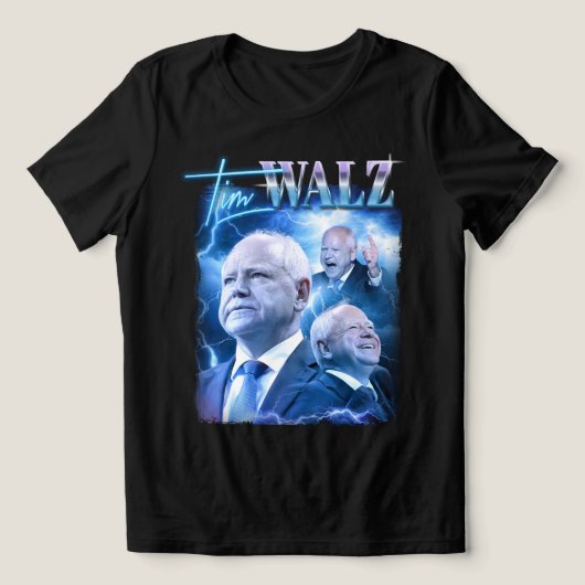 Tim Walz Retro 90er Stil Tri-Blend Shirt (Design Vorderseite)
