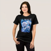 Tim Walz Retro 90er Stil Tri-Blend Shirt (Vorderseite voll)
