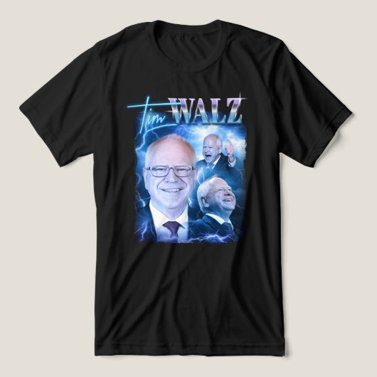 Tim Walz Retro 90er Tri-Blend Shirt (Design Vorderseite)