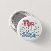 Tim Walz Retro Hippie Style Button (Vorne & Hinten)