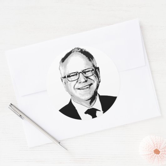 Tim Walz Runder Aufkleber (Umschlag)