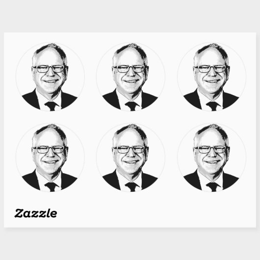 Tim Walz Runder Aufkleber (Blatt)