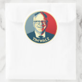 Tim Walz Runder Aufkleber (Tasche)