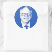 Tim Walz Runder Aufkleber (Tasche)