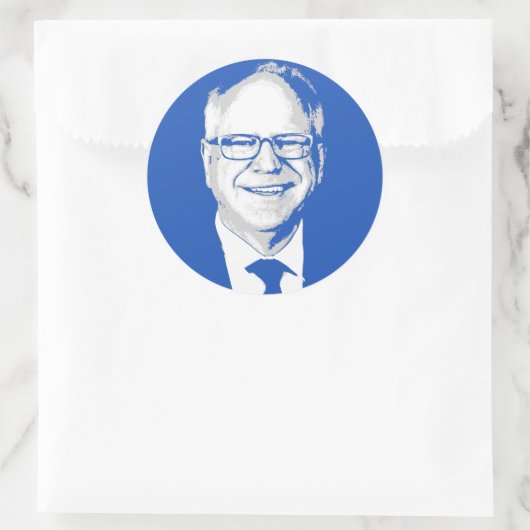Tim Walz Runder Aufkleber (Tasche)