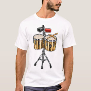 Timbale-Trommel und gekreuzte Stöcke Perkussionsmu T-Shirt