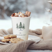 Timber Grove Immergrüner Wald Hochzeitsgeschenk Pappbecher